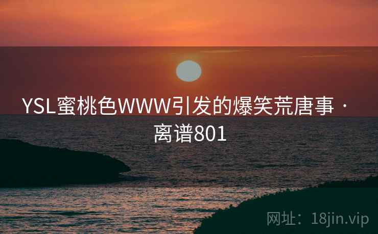 YSL蜜桃色WWW引发的爆笑荒唐事 · 离谱801